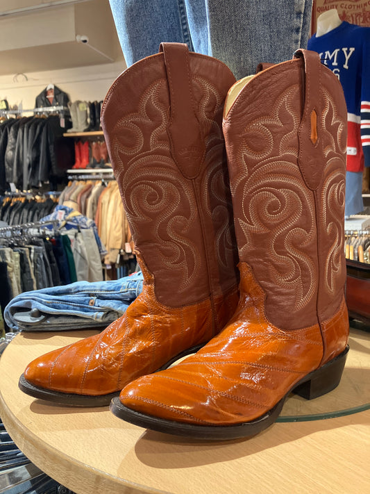 USA Exotic Eel Skin Boots - Size: 7 1/2 M