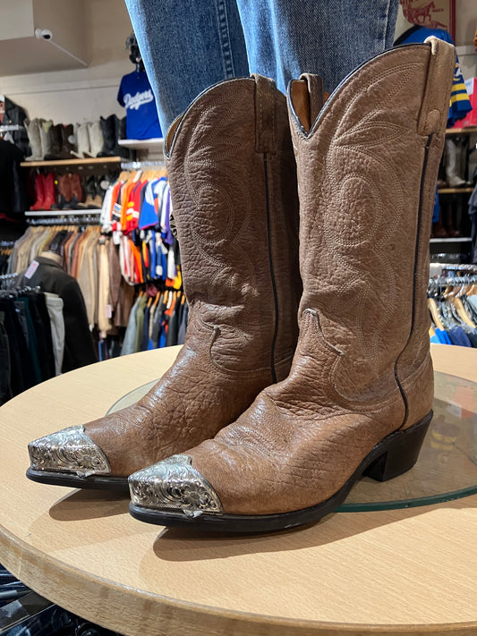 USA Leather Westerns w/ Silver Toe - Size: 6-7W