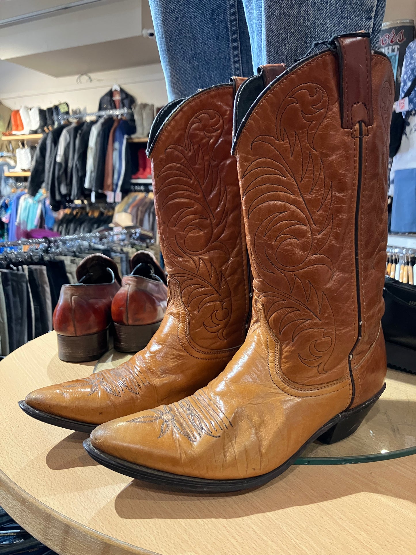 USA Leather Western Boots - Size: 7 1/2