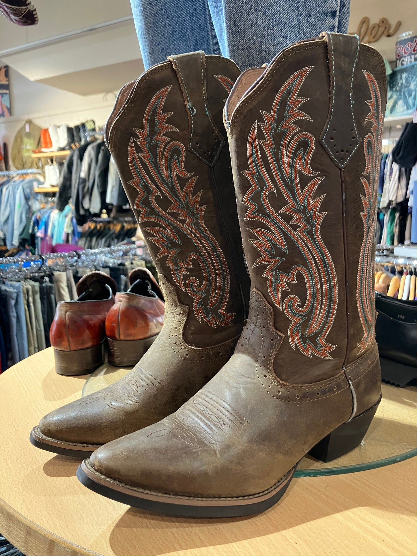 USA Leather Western Boots - Size: 8 1/2