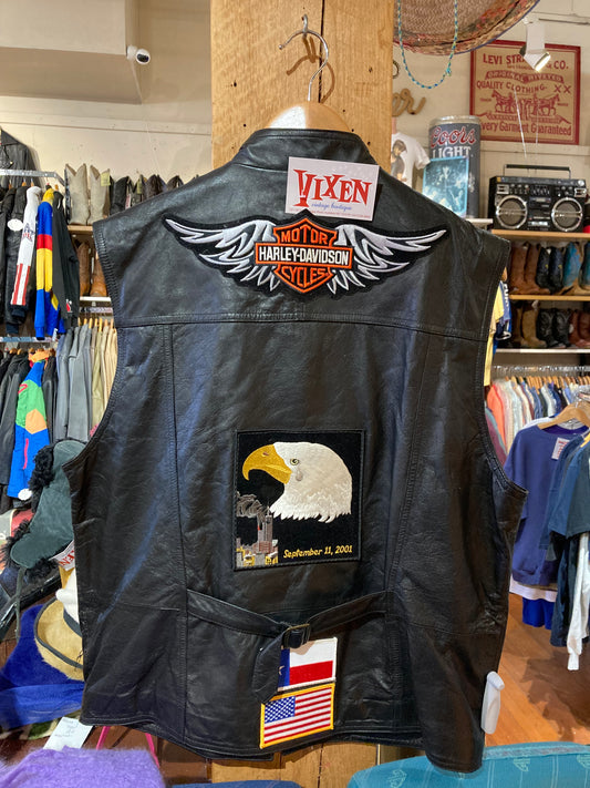 USA Leather Biker Vest