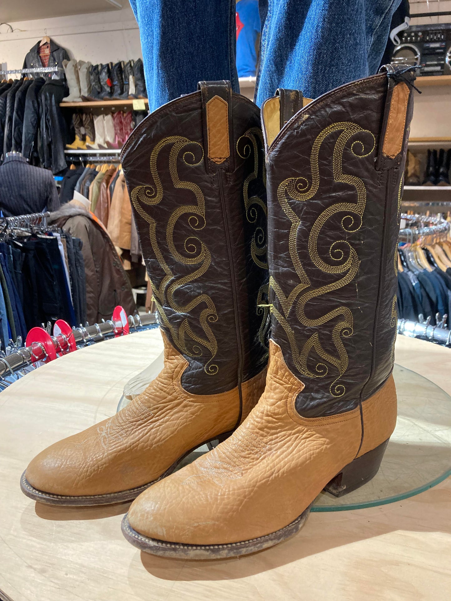 USA Leather Two Tone Cowboy Size: 11