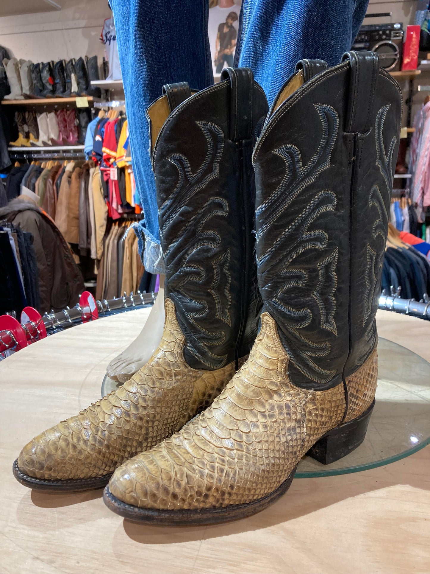 USA Exotic Snake Skin Boots Size: 9