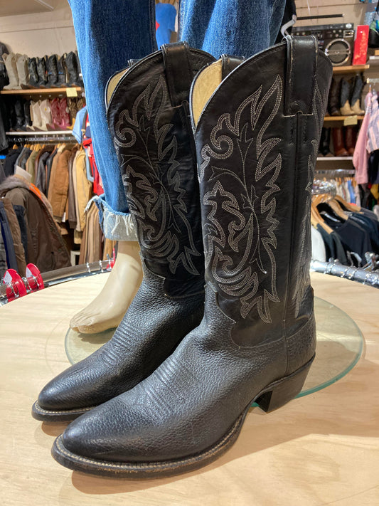USA Leather Cowboy Boots Size: 9