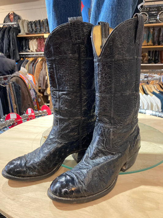 USA Ostrich Exotic Leather Western Size: 8