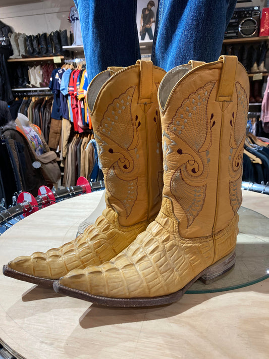 USA Exotic Leather Cowboy Boots Size: 6 1/2