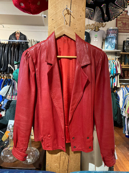 80's Belted Leather Jacket