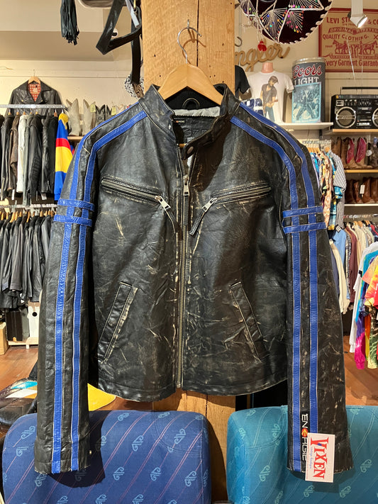 Energie Leather Racer Jacket - Size: L