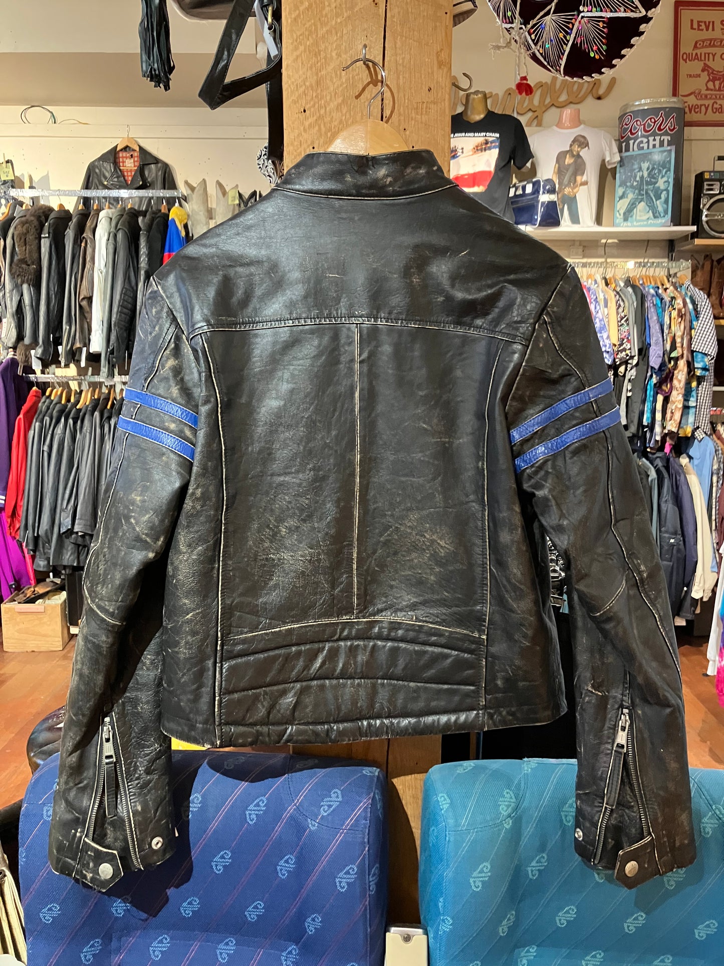 Energie Leather Racer Jacket - Size: L
