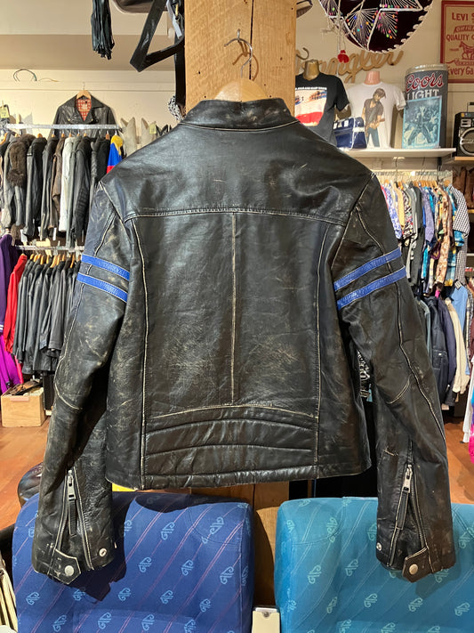 Energie Leather Racer Jacket - Size: L