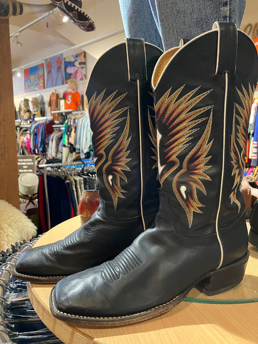 USA Leather Cowboy Boots - Size: 10 1/2