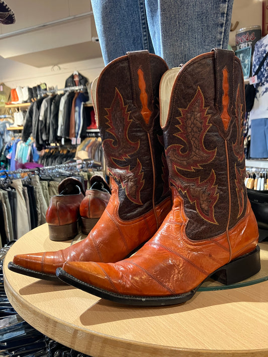 USA Eel Skin Western Boots - Size: 10W