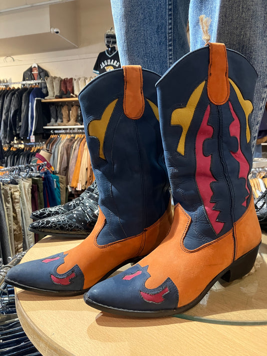 Fancy Western Boots - Size: 8 1/2