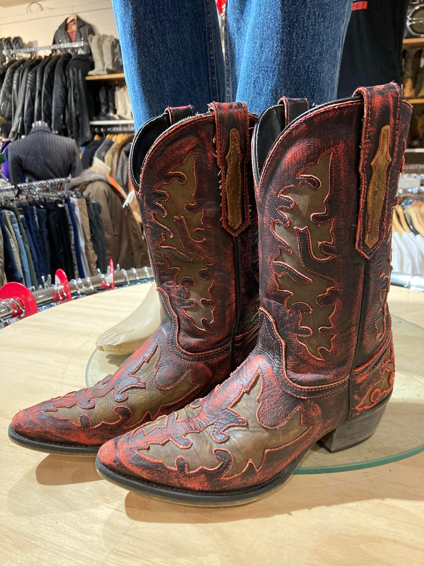 Leather Western Boots Size: 5